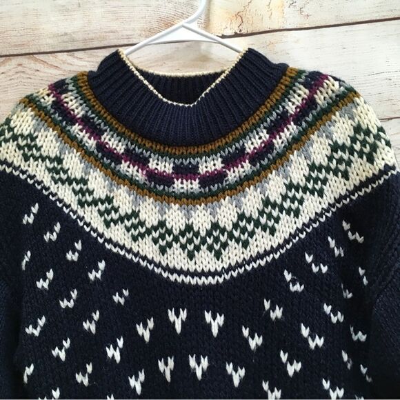 VINTAGE HUNTINGTON RIDGE SKI STYLE SWEATER IN NAVY BLUE - Picture 3 of 6